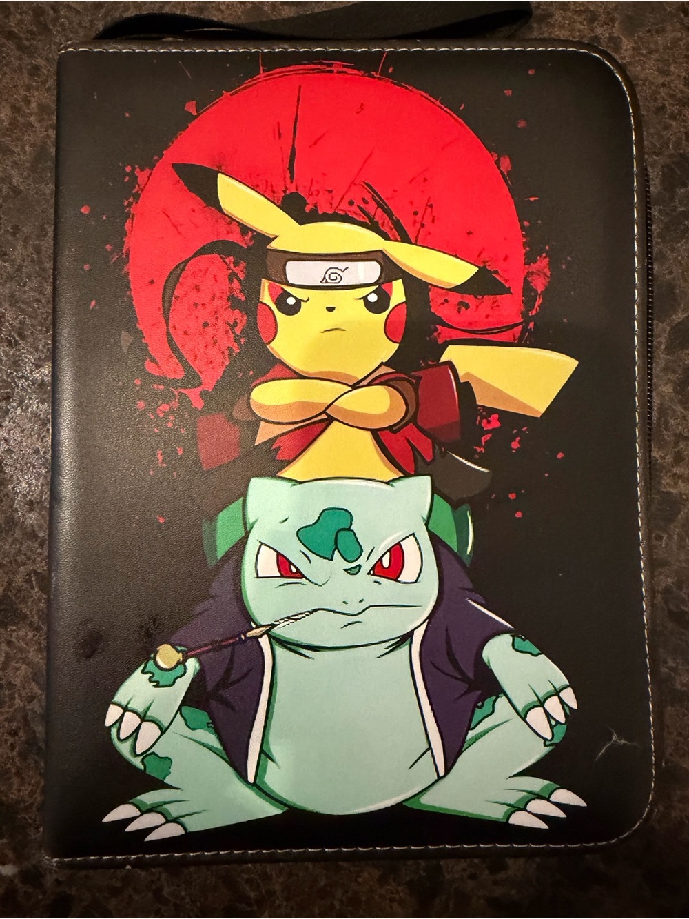 Pokémon x Naruto Style Trading Card Binder – Zippered 4-Pocket Card Holder